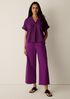 Stretch Organic Cotton Poplin Wide-Leg Pant