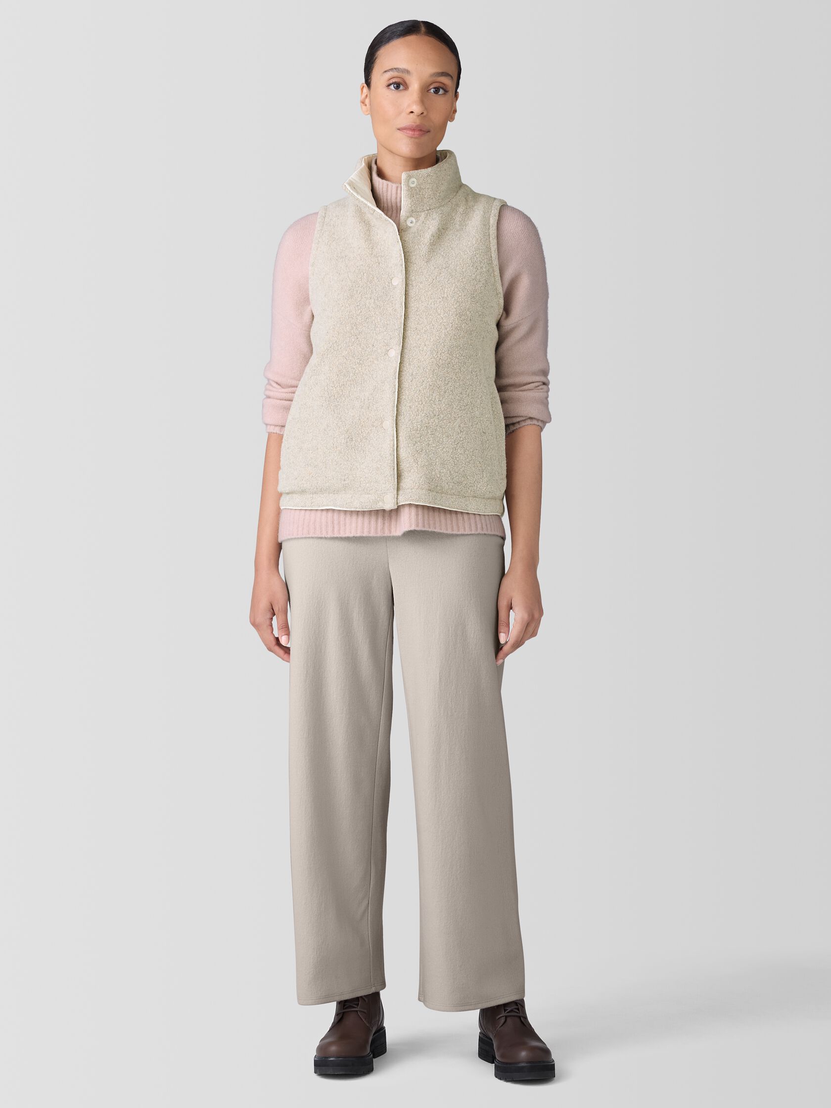 Eggshell Recycled Nylon Reversible Vest