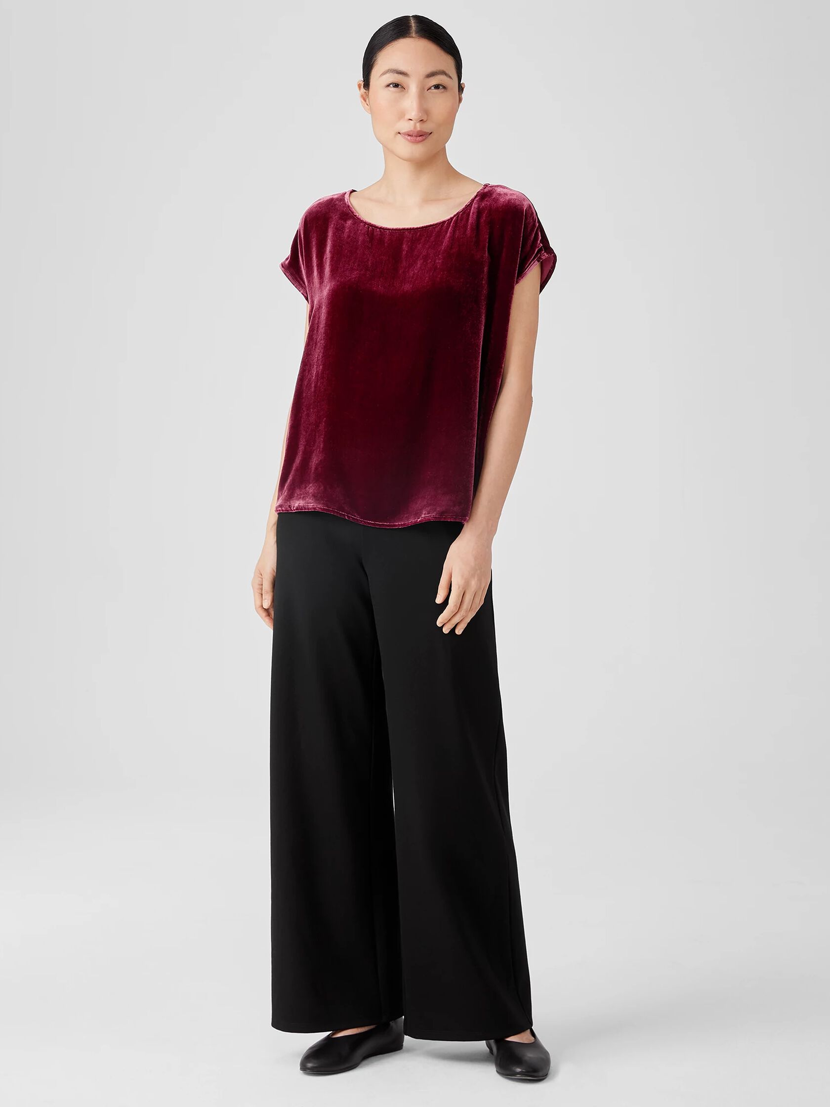 Velvet Ballet Neck Square Top