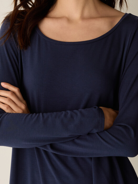 Eileen Fisher Women's Ballet Neck Tunic - Blue - Size M - Ink Eileen Fisher Women's Ballet Neck Tunic - Blue - Size M - Ink