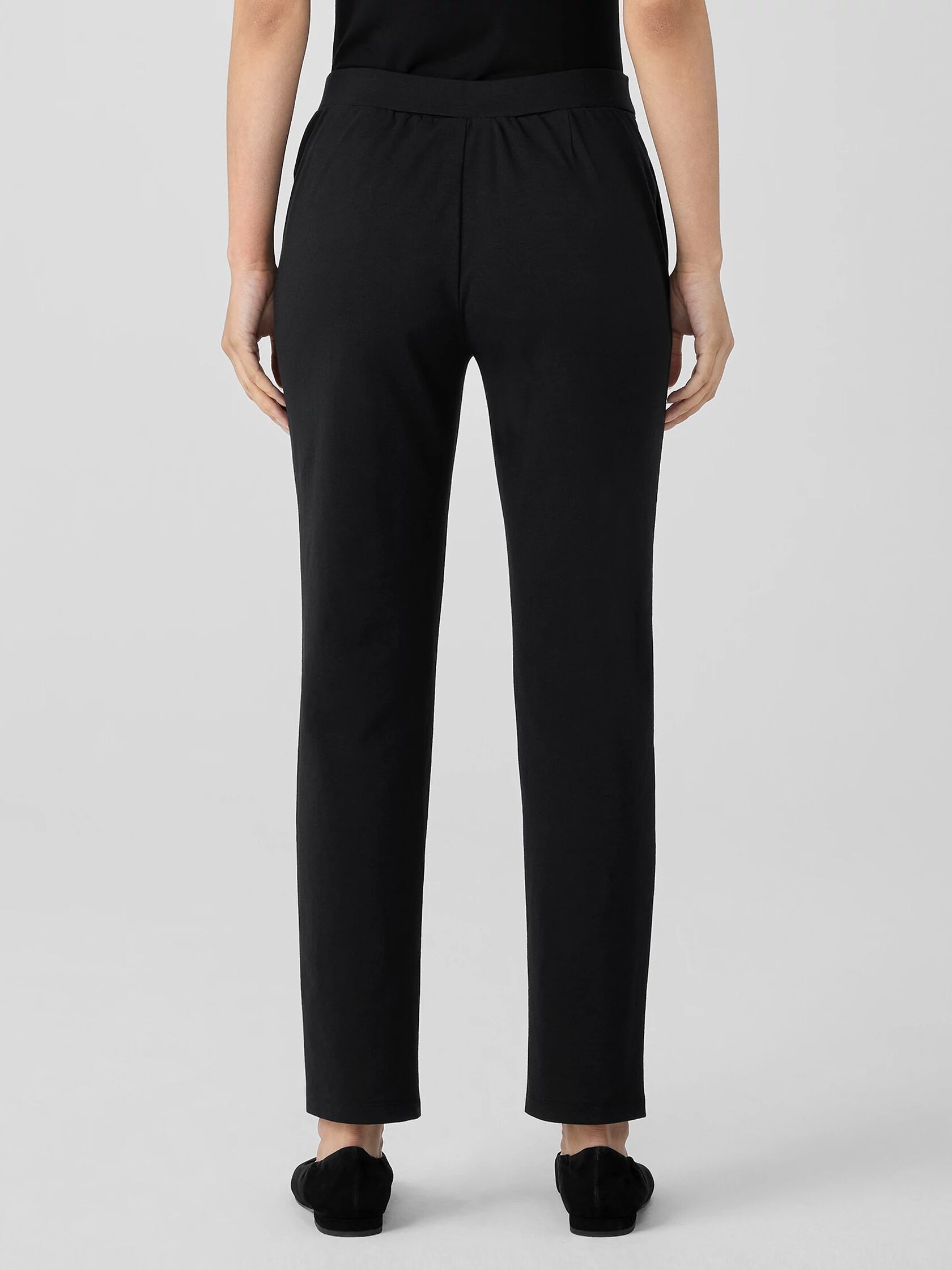 Cotton Blend Ponte Slim Pant