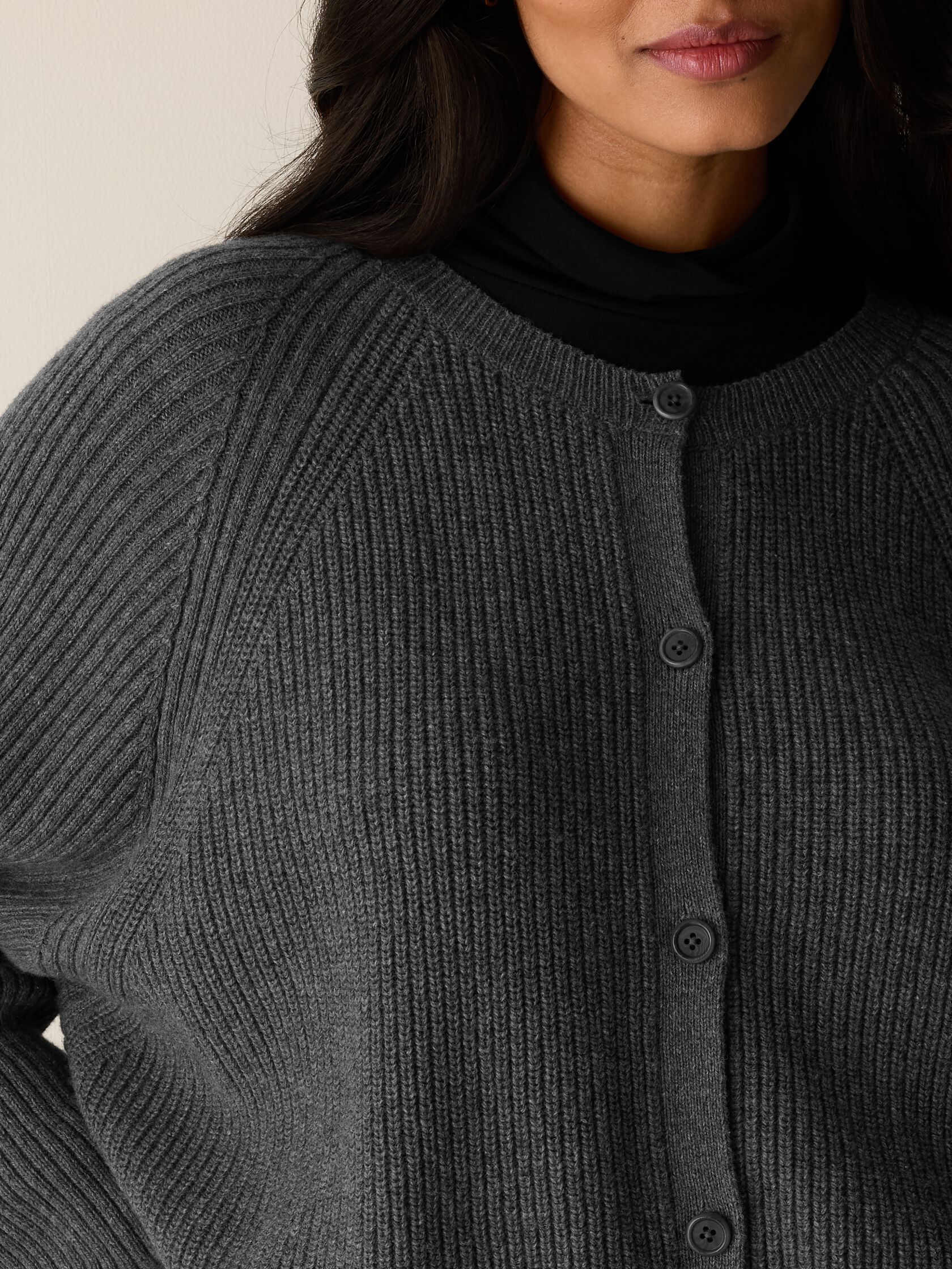 Cotton & Recycled Cashmere Crew Neck Cardigan