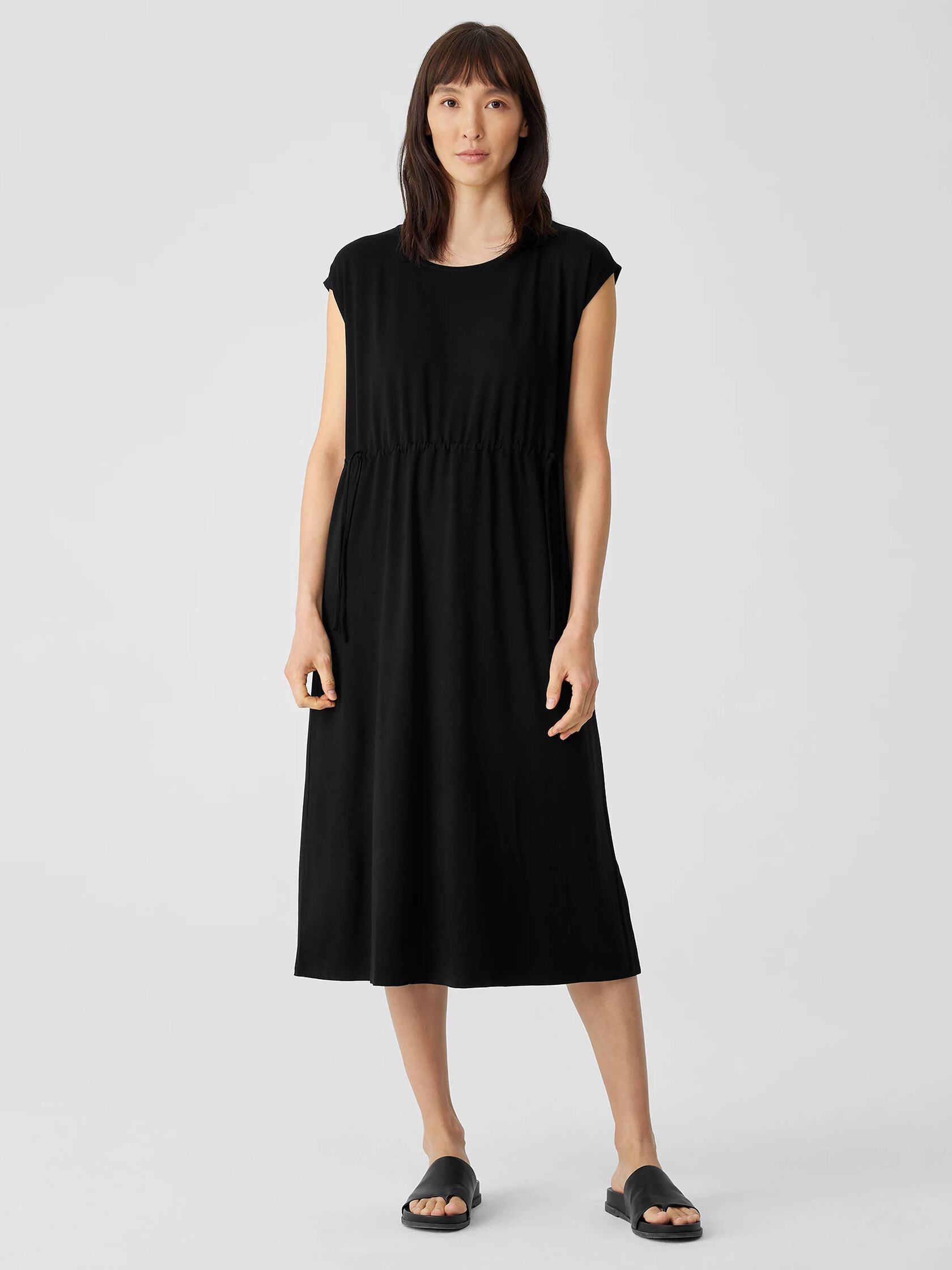 Fine Jersey Jewel Neck Dress