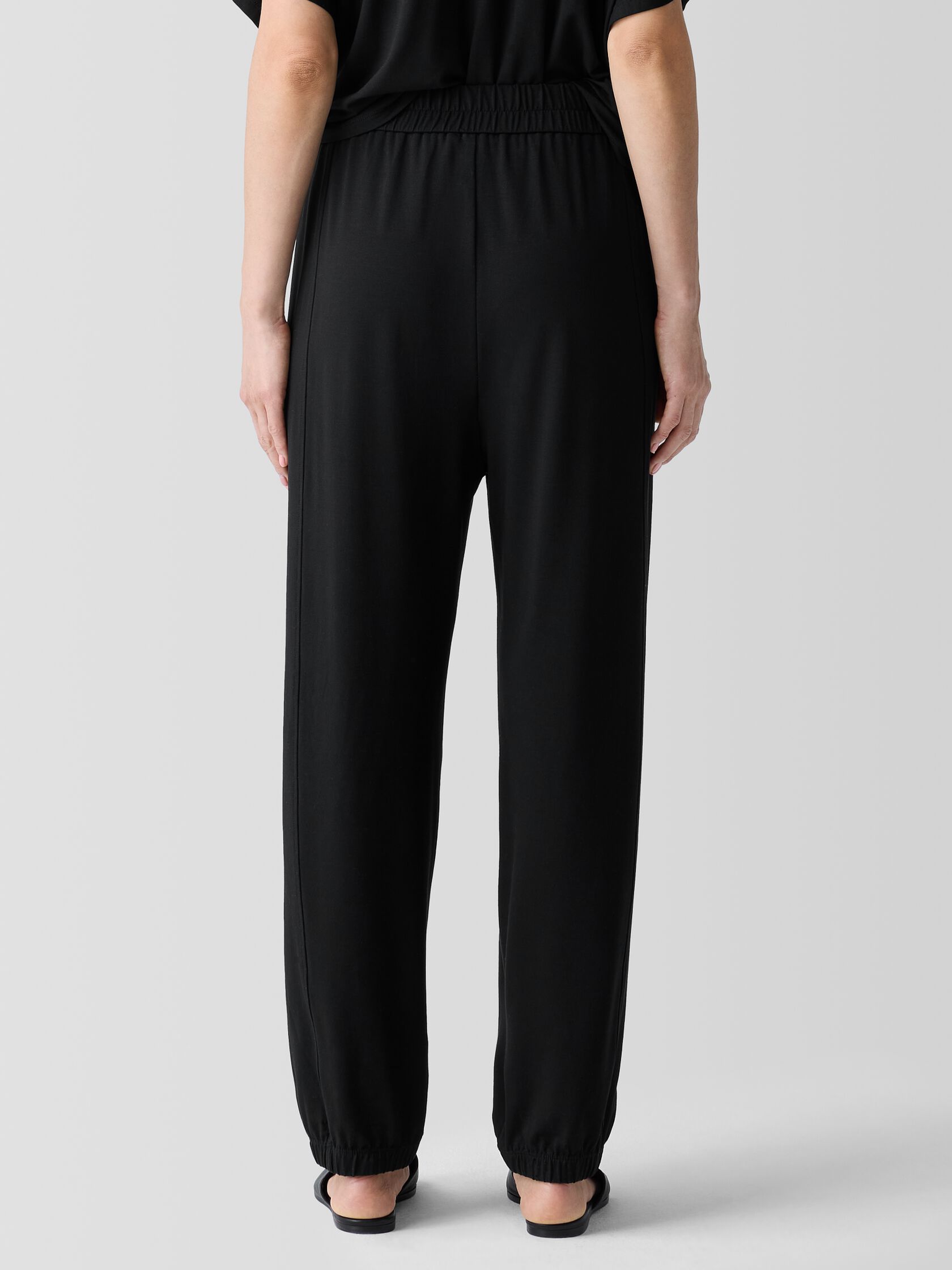 Stretch Jersey Knit Lantern Jogger Pant
