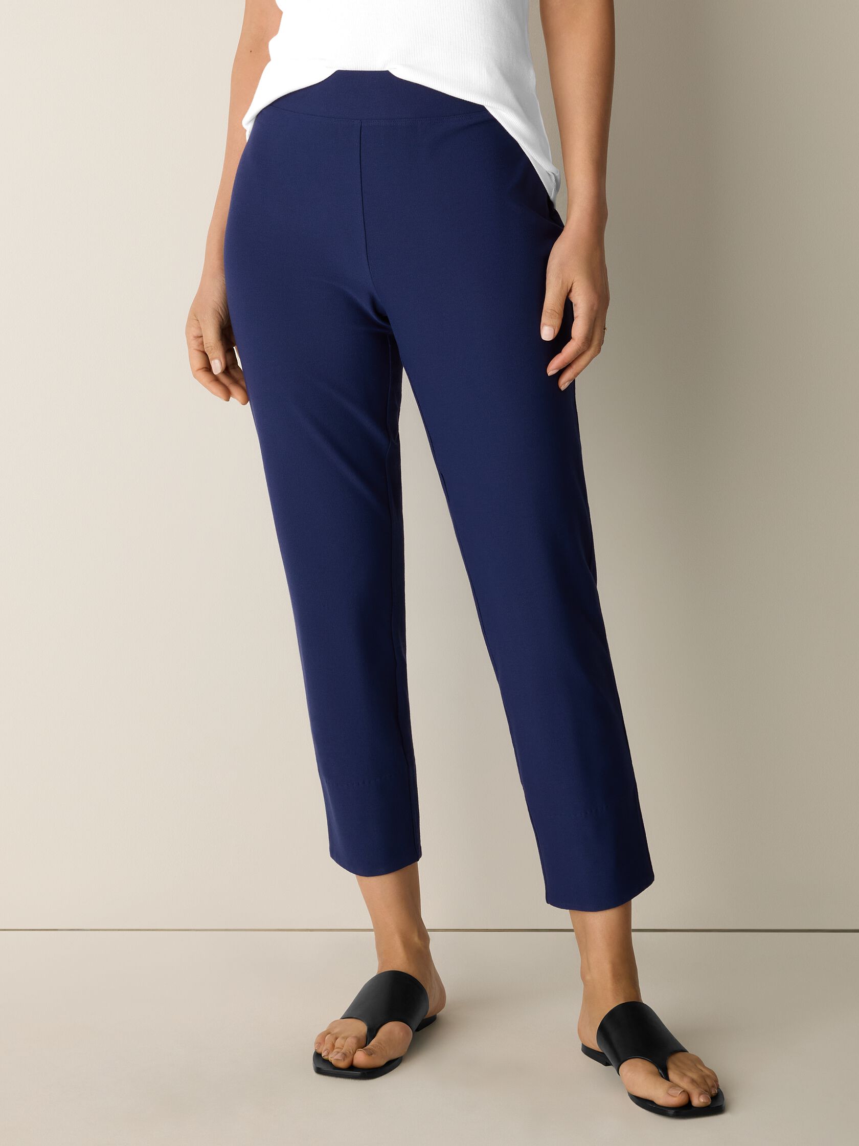 Washable Stretch Crepe Slim Pant