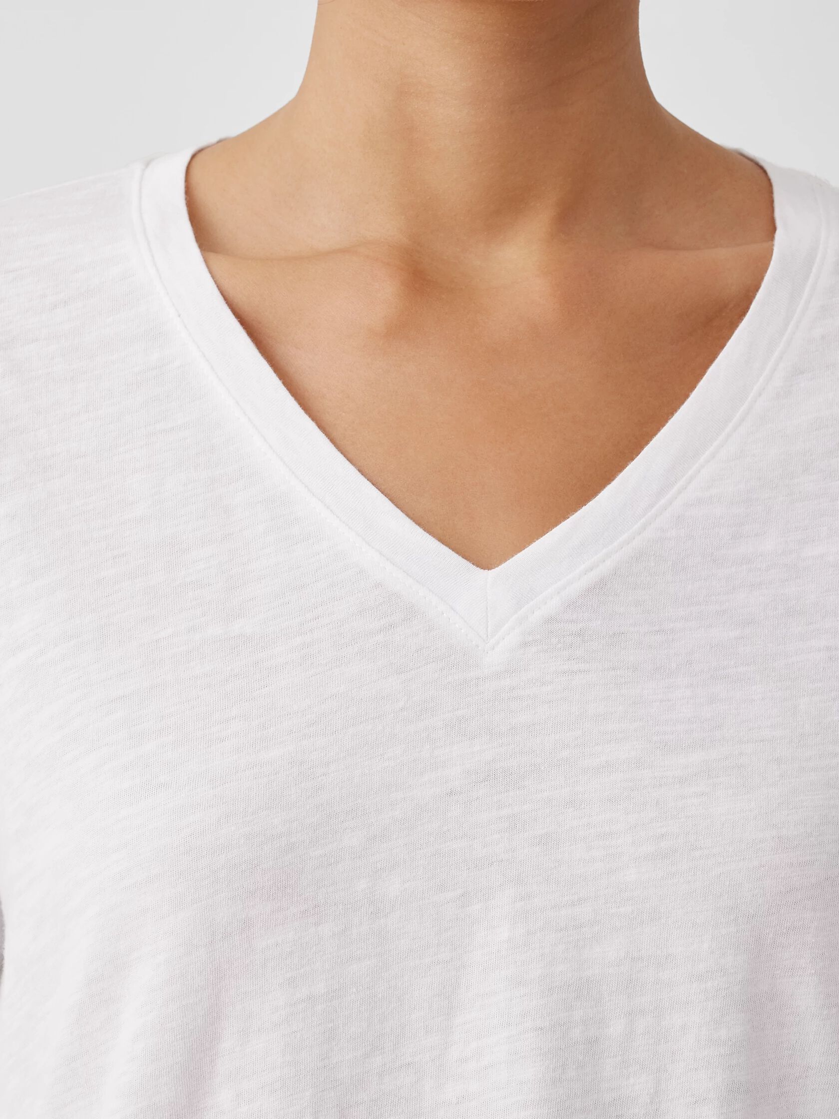 Organic Cotton Slub V-Neck Top