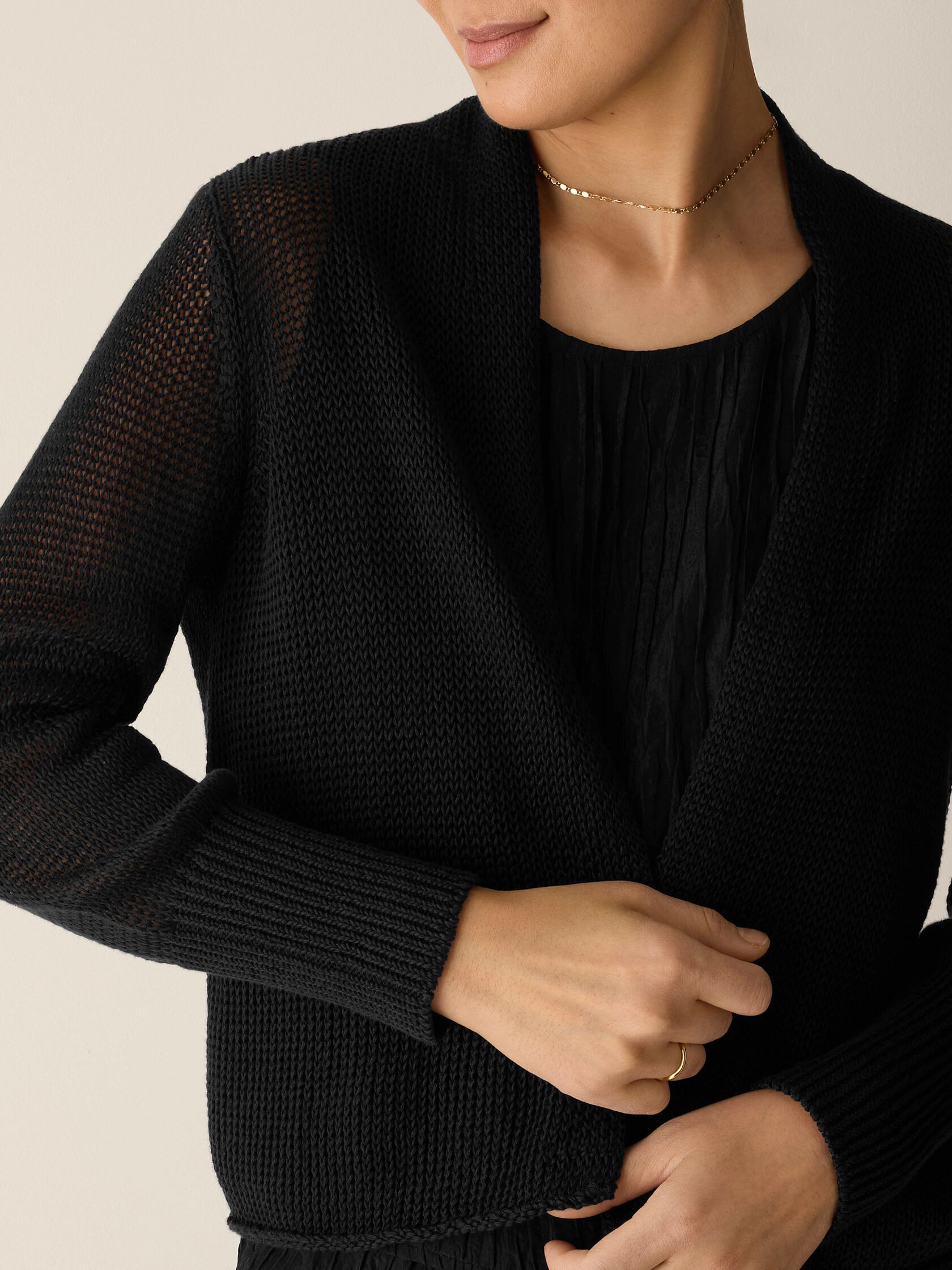 Organic Linen Cotton Cropped Cardigan