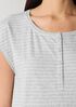 Striped Organic Cotton Jersey Henley Sleep Top