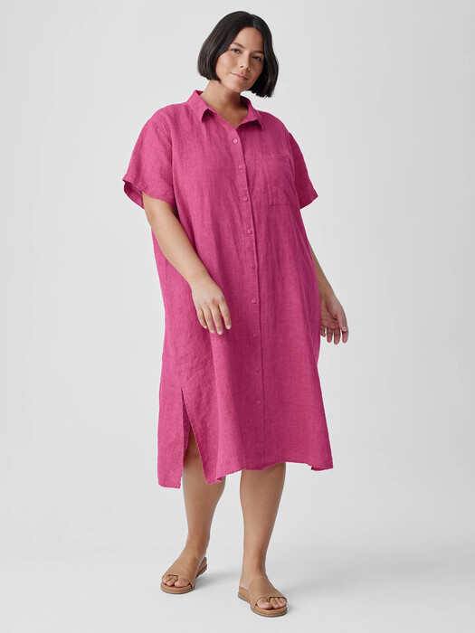Washed Organic Linen Délavé Shirtdress