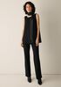Silk Georgette Crepe Ballet Neck Long Tank