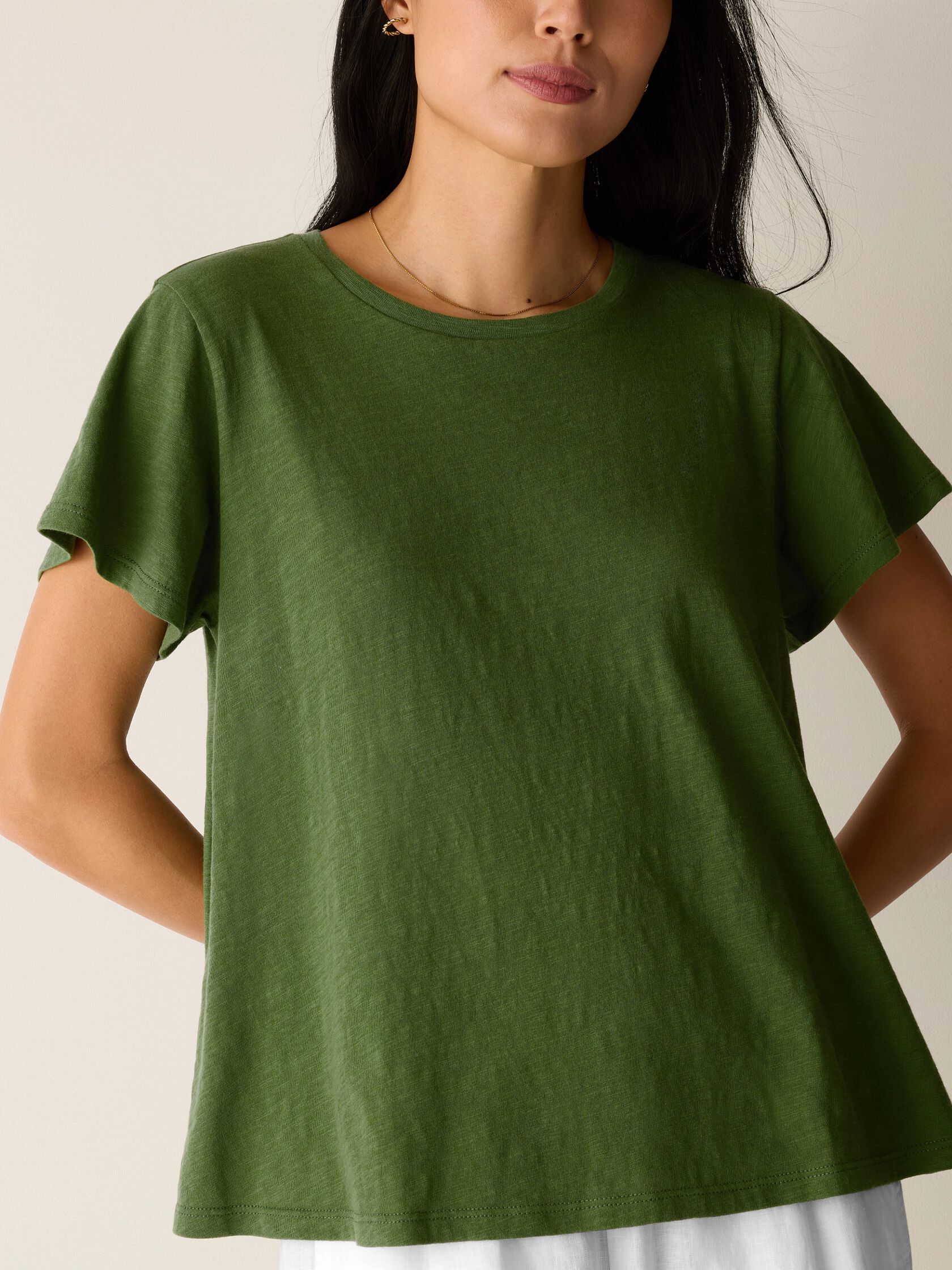 Organic Cotton Slubby Jersey Crew Neck Tee
