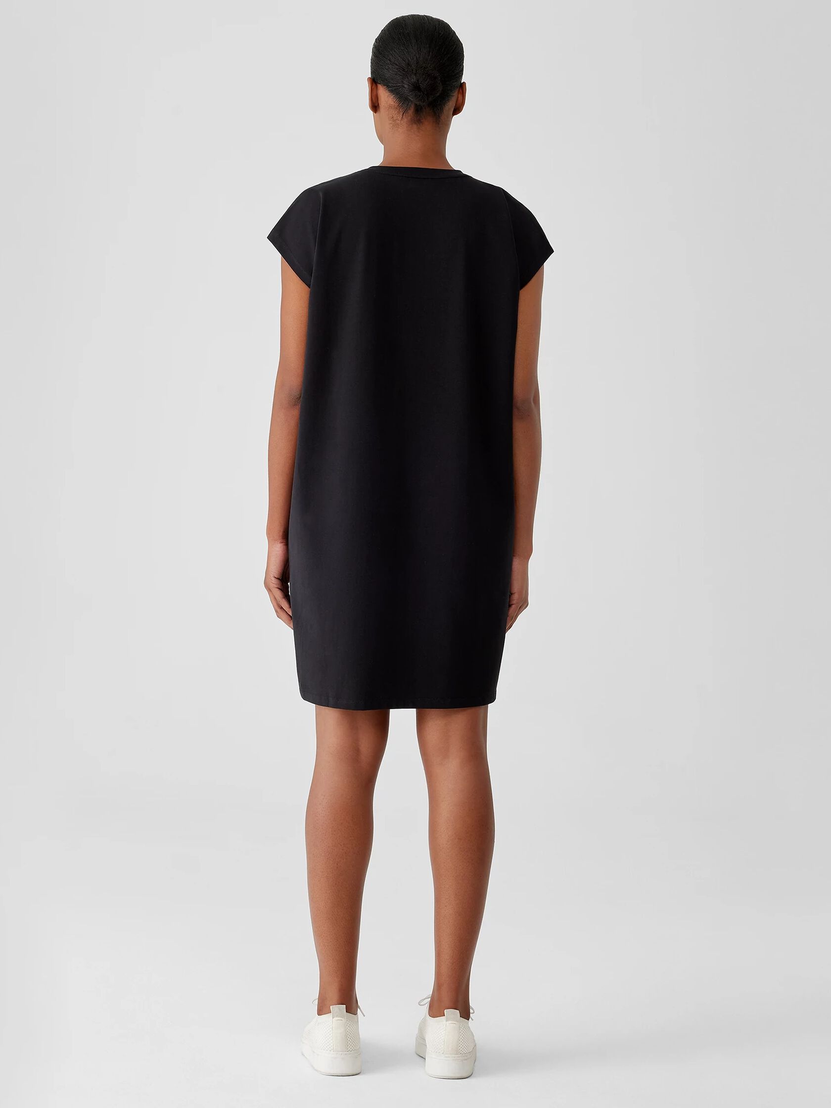 Pima Cotton Stretch Jersey V-Neck Dress