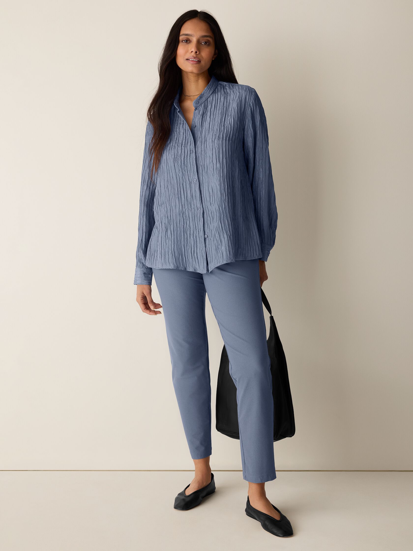 Washable Stretch Crepe Slim Pant