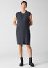 Textured Stretch Rib Round Neck Dress