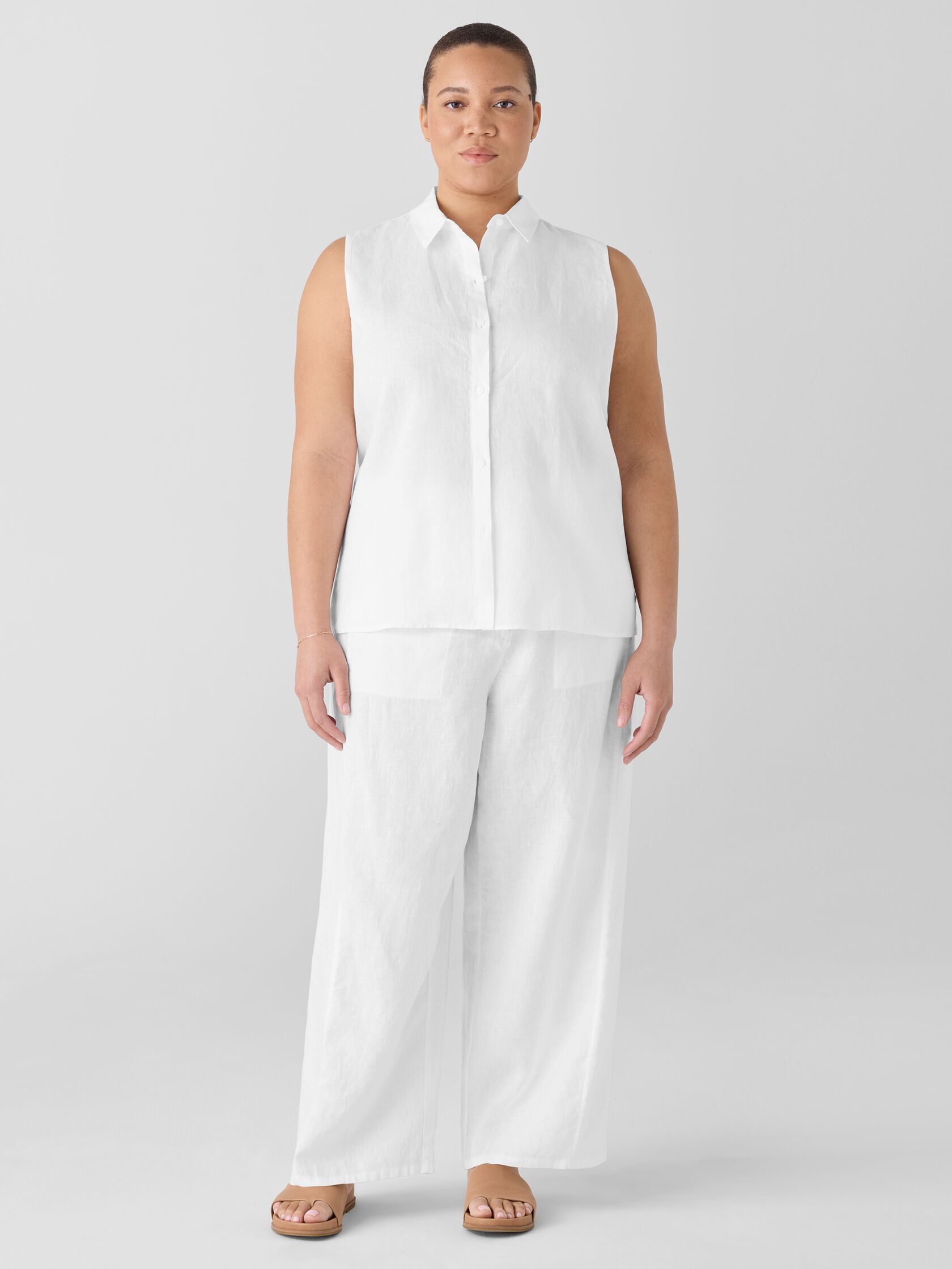 Organic Handkerchief Linen Sleeveless Shirt