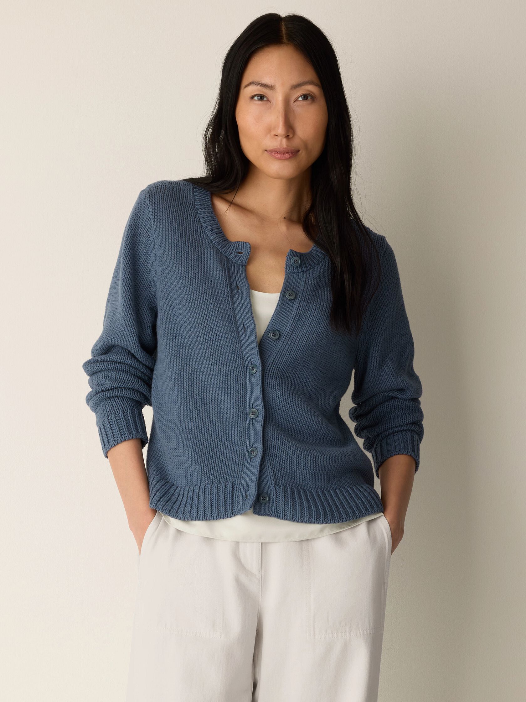 Peruvian Organic Cotton Cord Jersey Cardigan