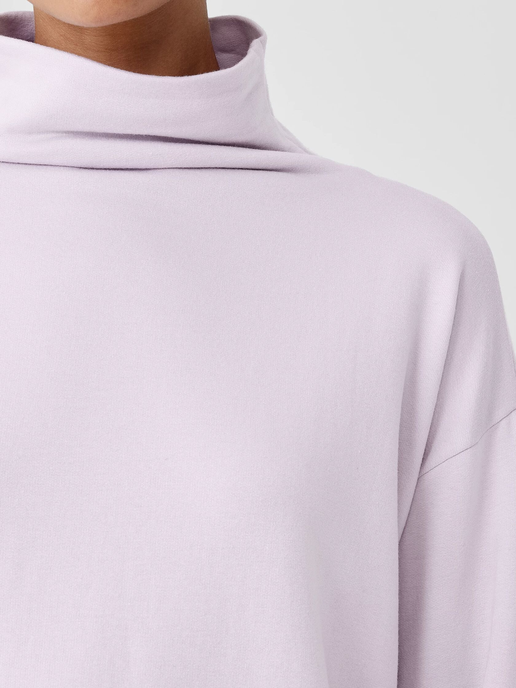 Cozy Brushed Terry Hug Funnel Neck Box-Top