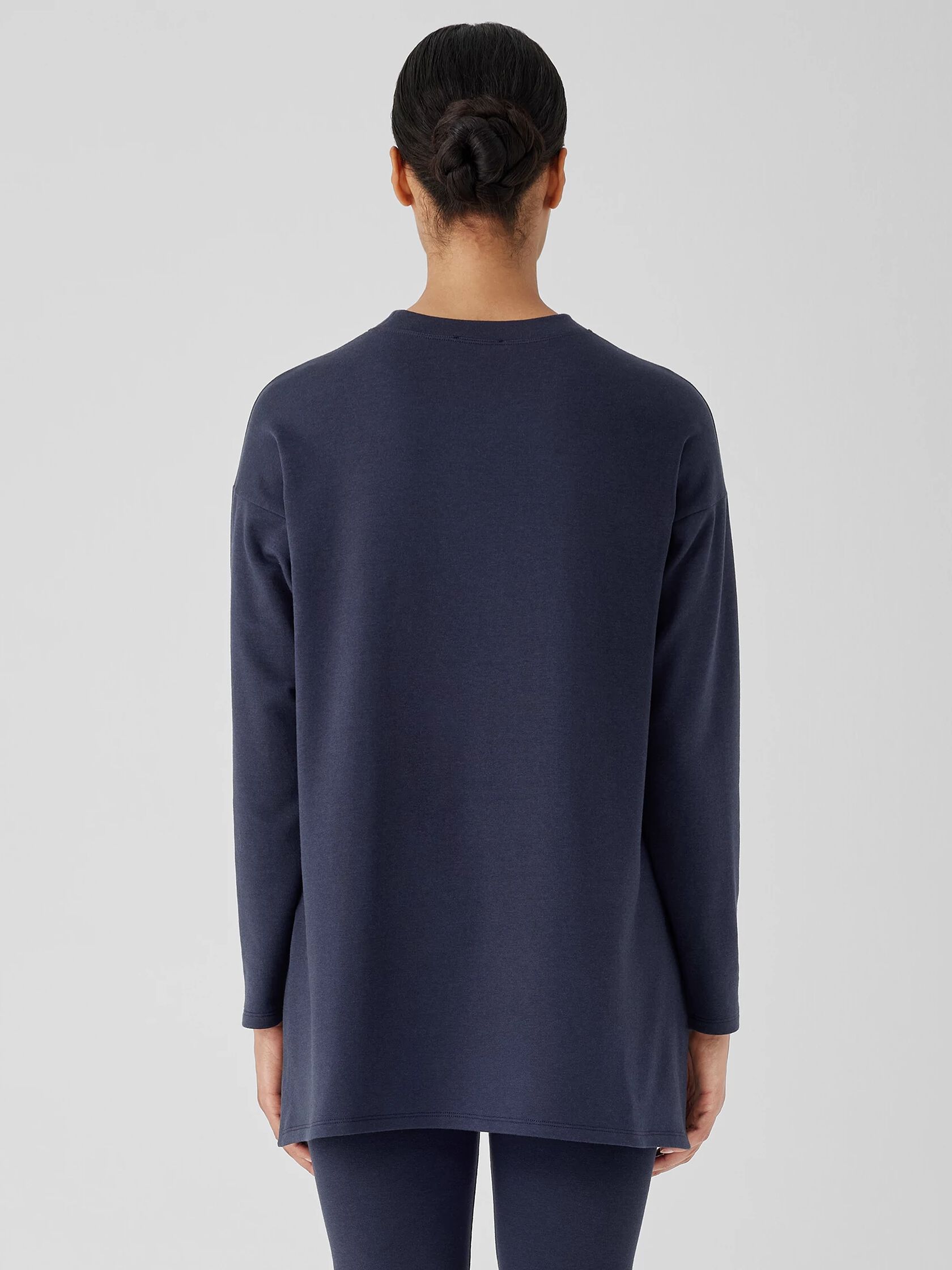 Cozy Brushed Terry Hug Crew Neck Long Top