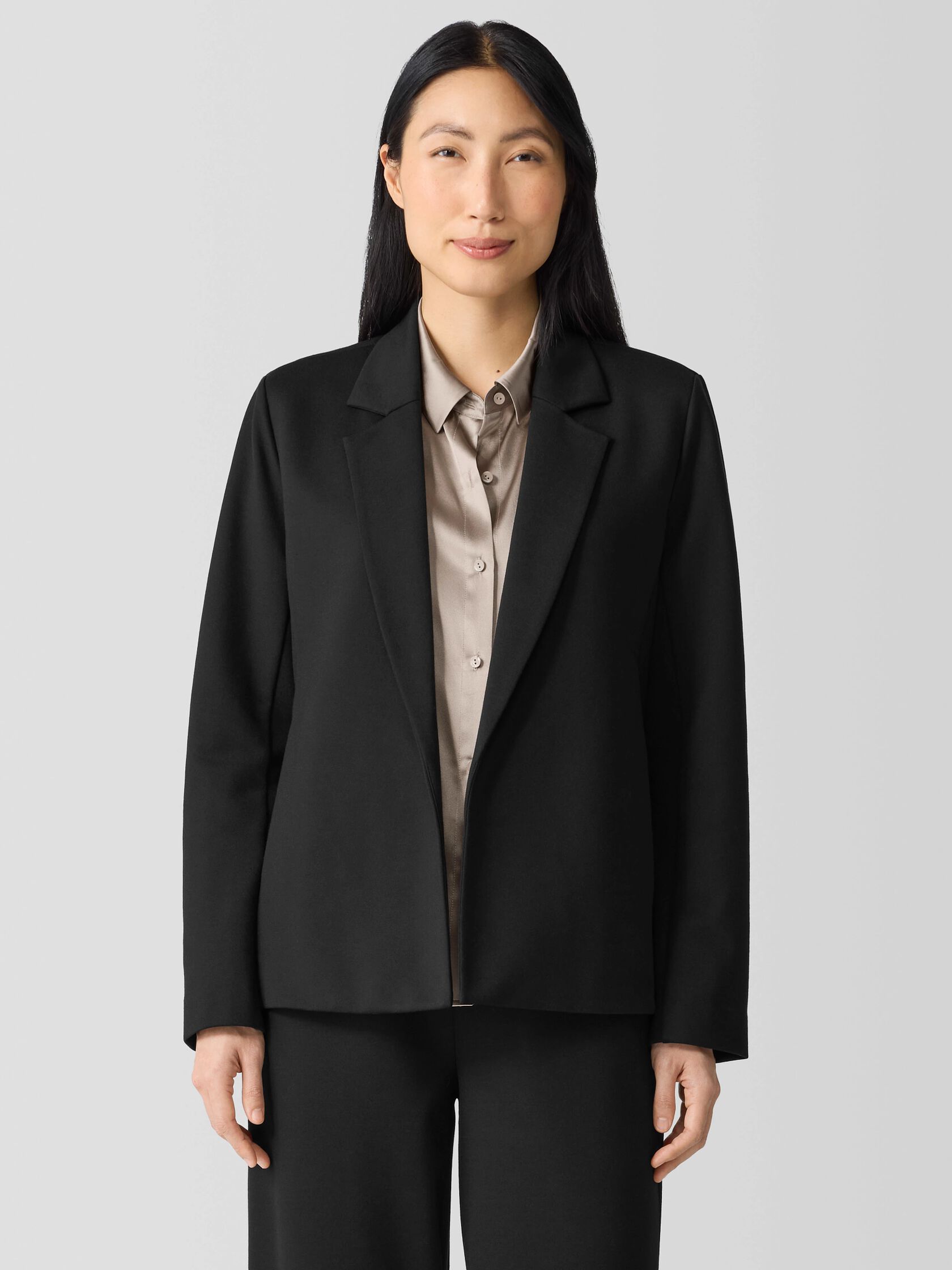 Washable Flex Ponte Notch Collar Blazer