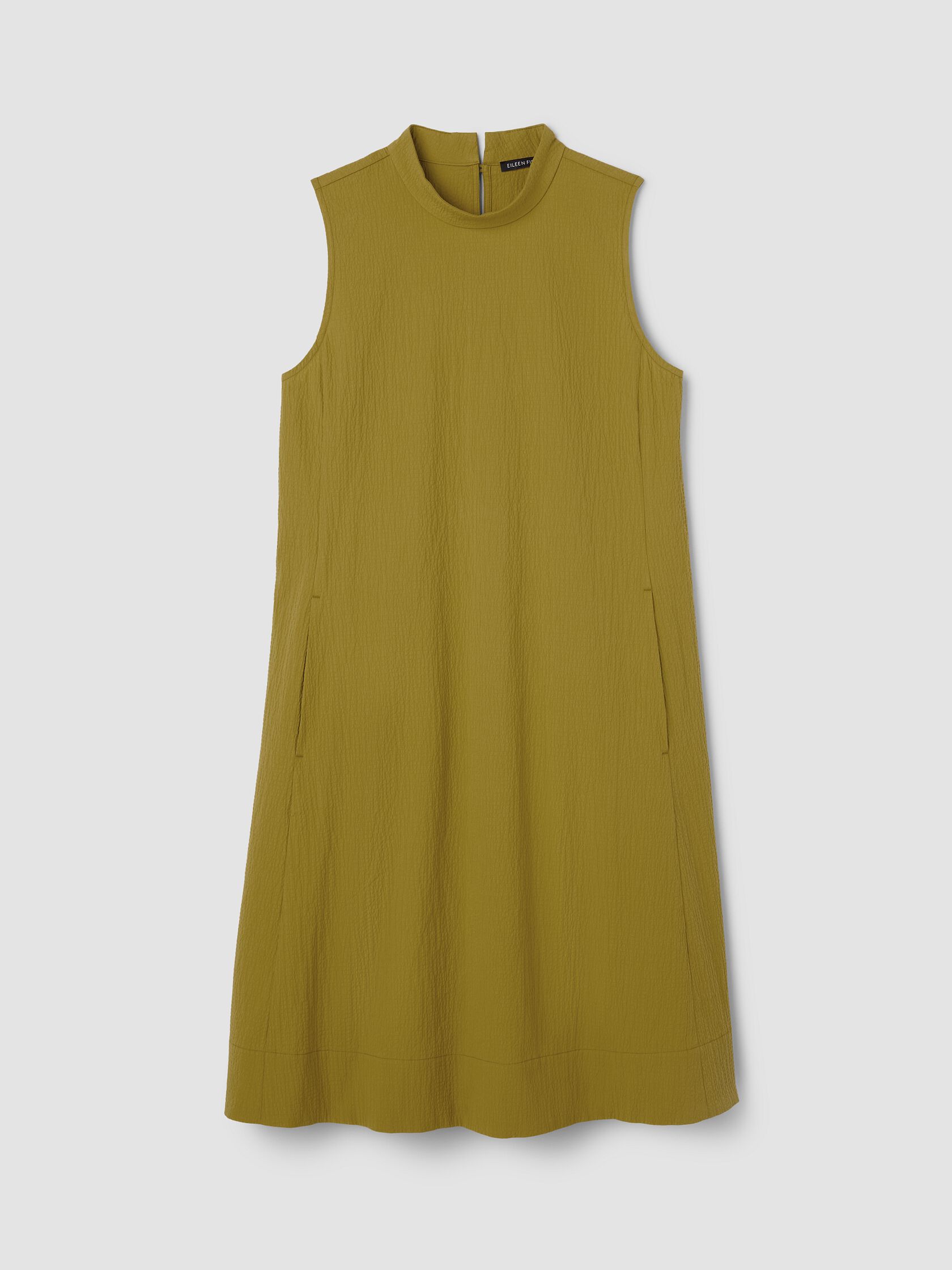 Organic Cotton Pucker Mock Neck Dress