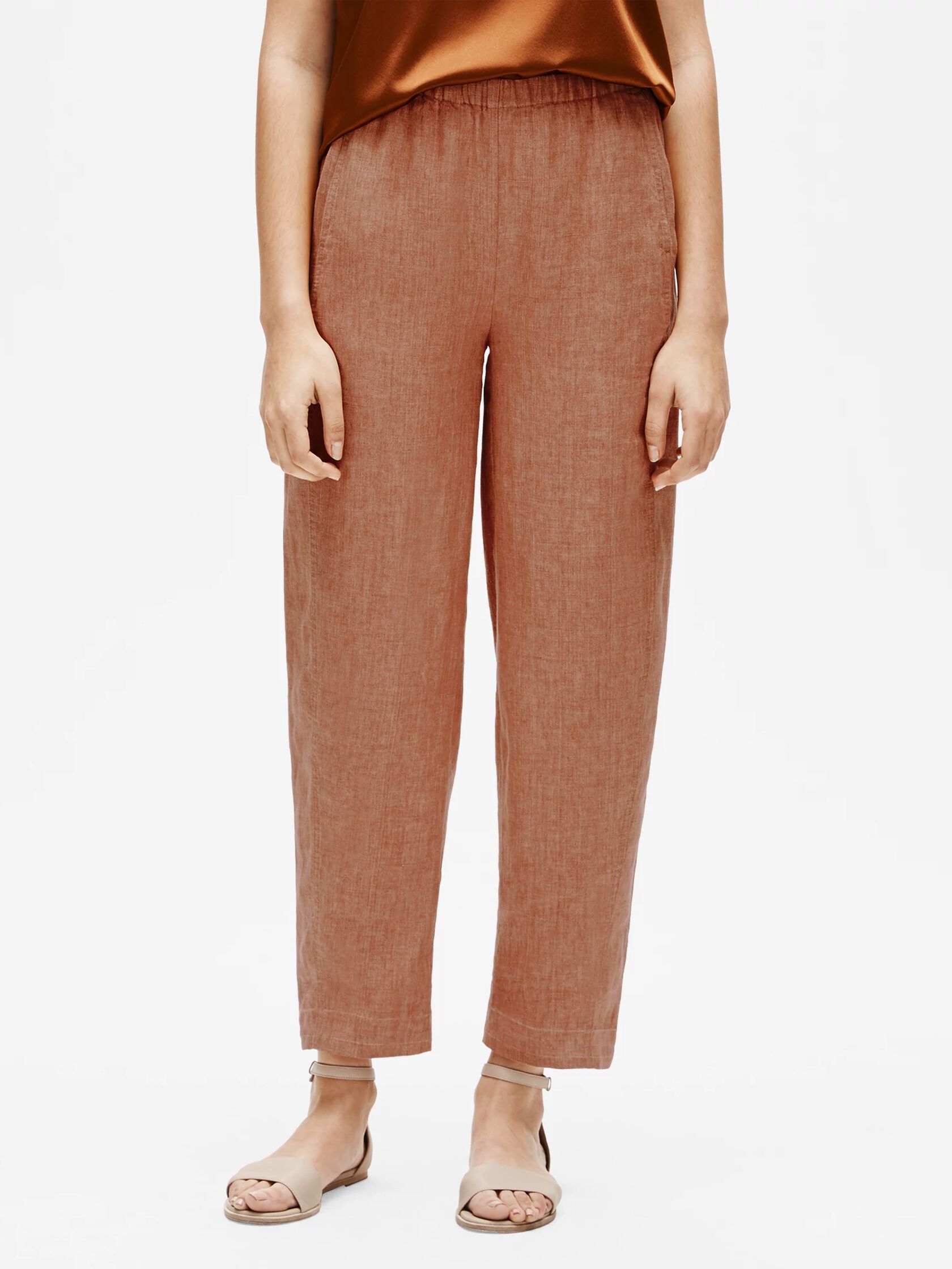Washed Organic Linen Delave Lantern Pant