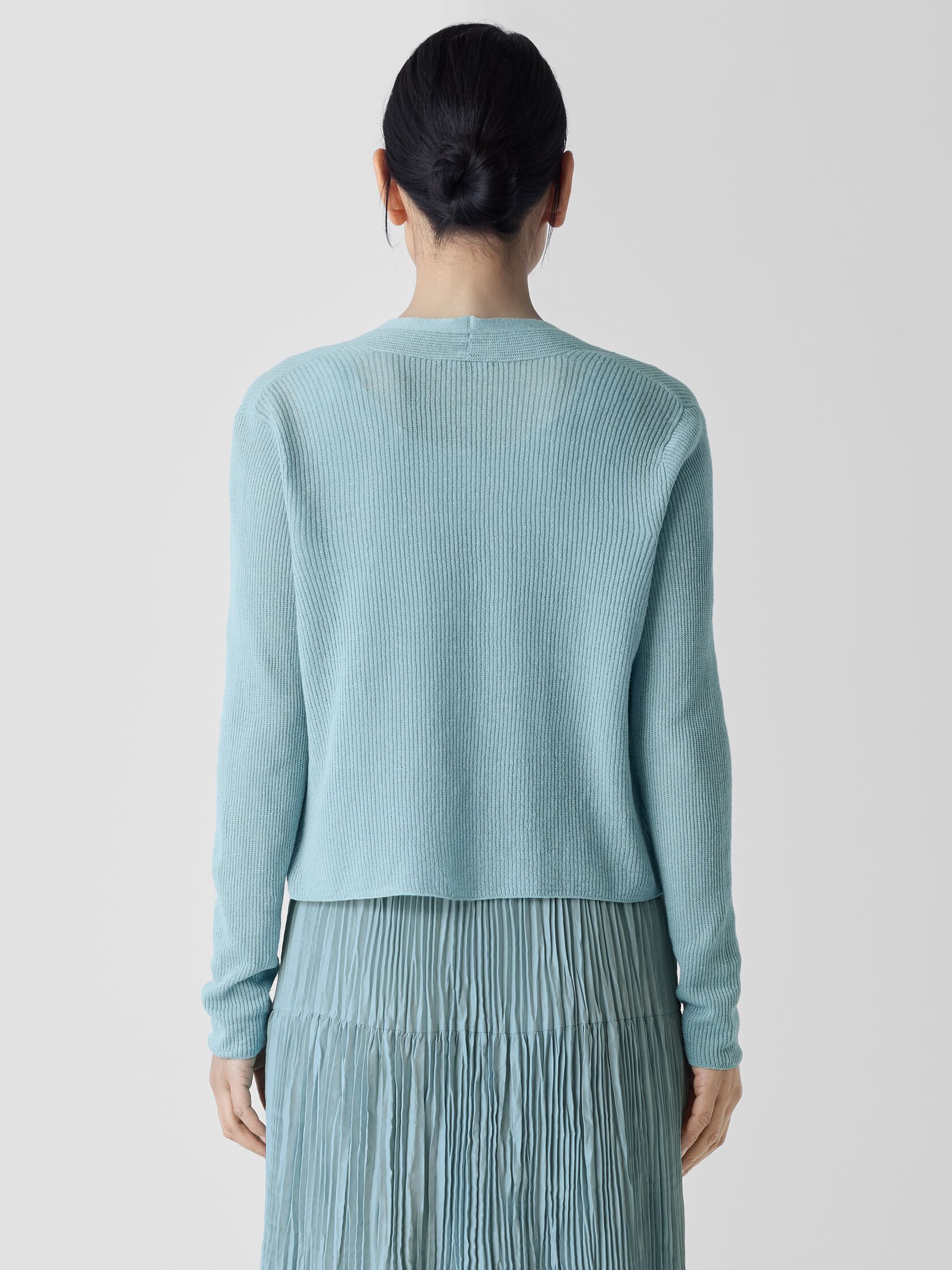 Organic Linen Cotton Cropped Cardigan
