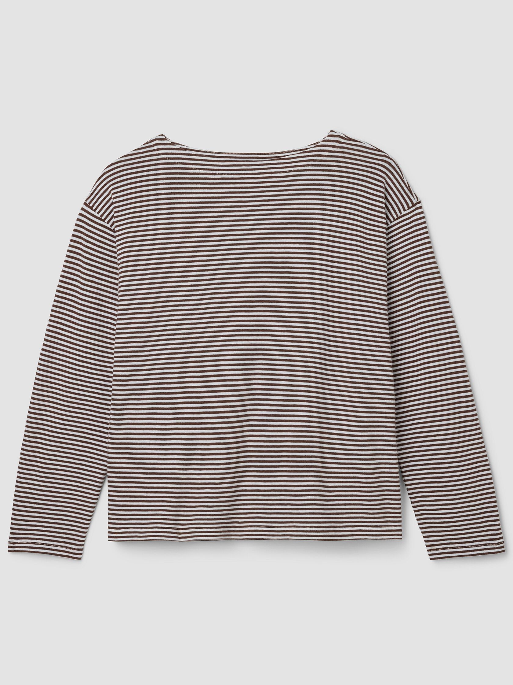Striped Organic Cotton Slub Bateau Neck Top
