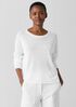Organic Linen Cotton Cord Crew Neck Top