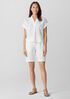 Organic Handkerchief Linen Notch Collar Top