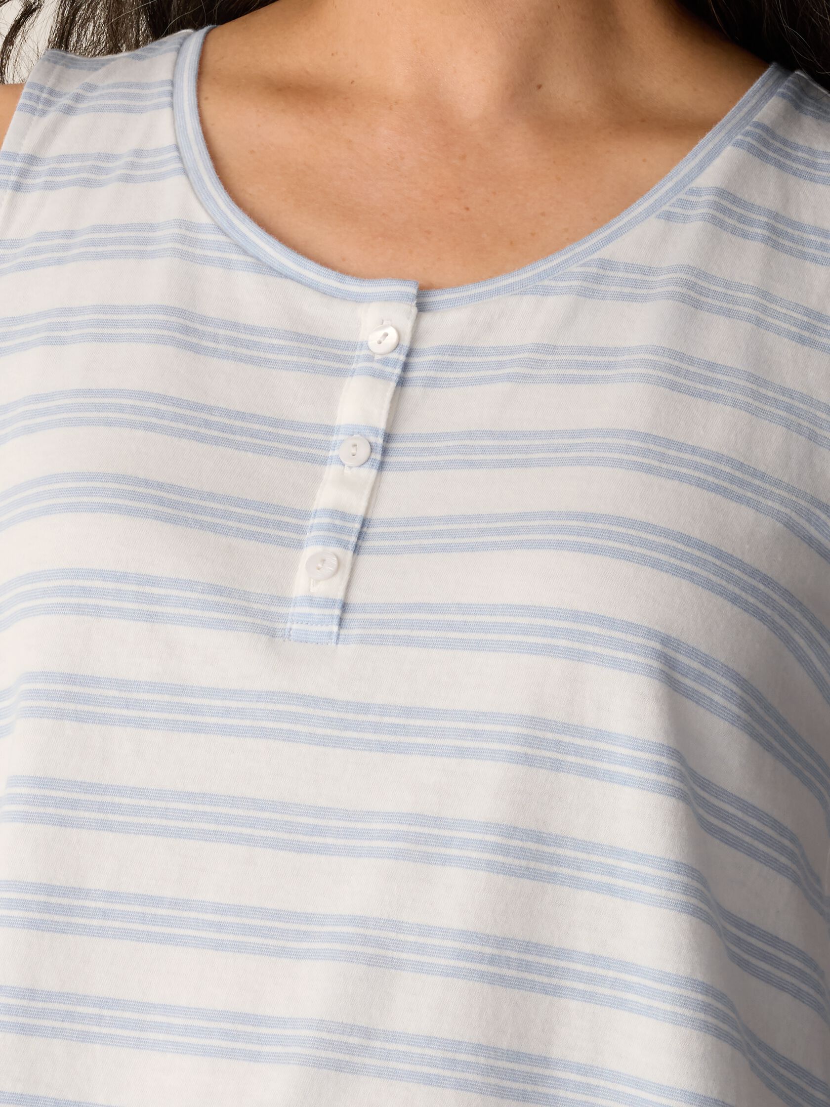 Striped Organic Cotton Jersey Sleep Set