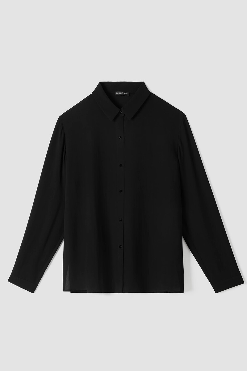 Silk Georgette Crepe Classic Collar Shirt Silk Georgette Crepe Classic Collar Shirt