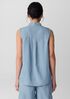 Airy Organic Cotton Twill Sleeveless Shirt