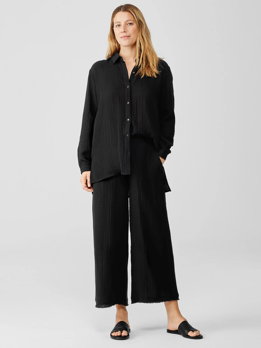 Organic Cotton Gauze Wide-Leg Pant