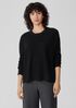 Linen Crepe Stretch Crew Neck Top