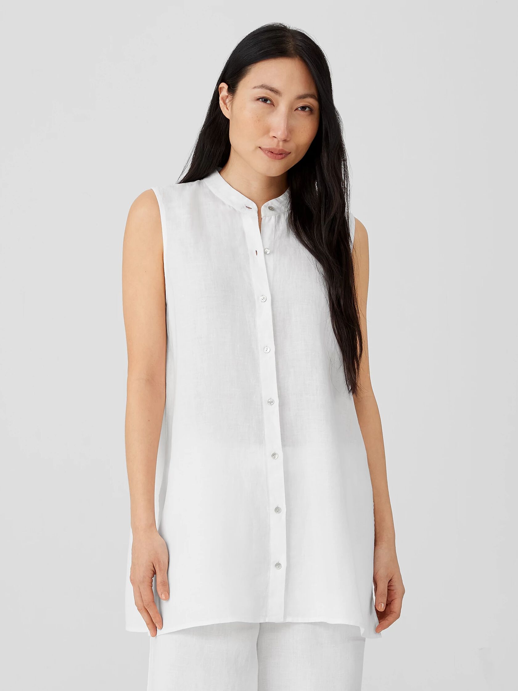 Organic Handkerchief Linen Sleeveless Shirt