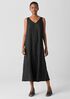 Crushed Silk V-Neck Dress