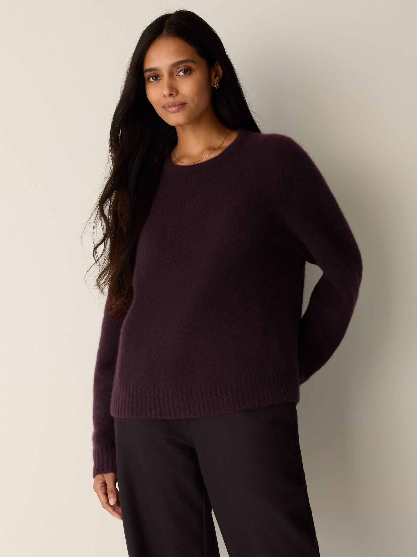 Cashmere Silk Boucle Bliss Crew Neck Top