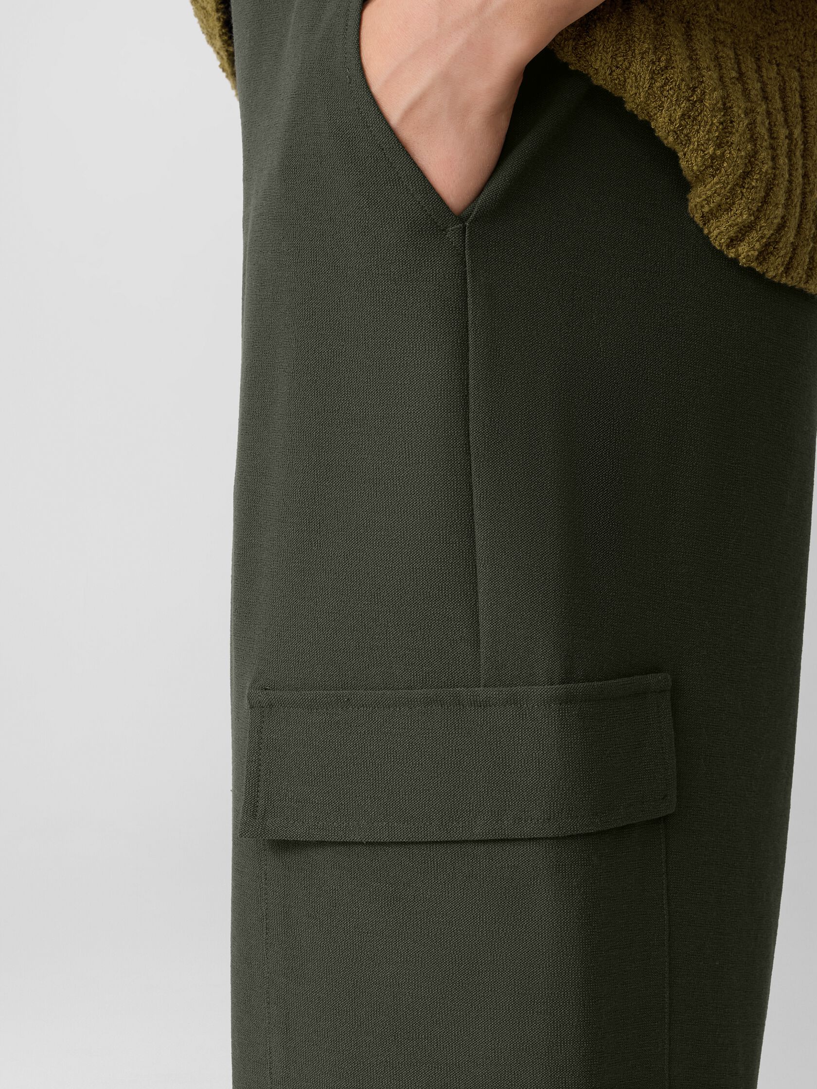 Washable Stretch Crepe Cargo Pant