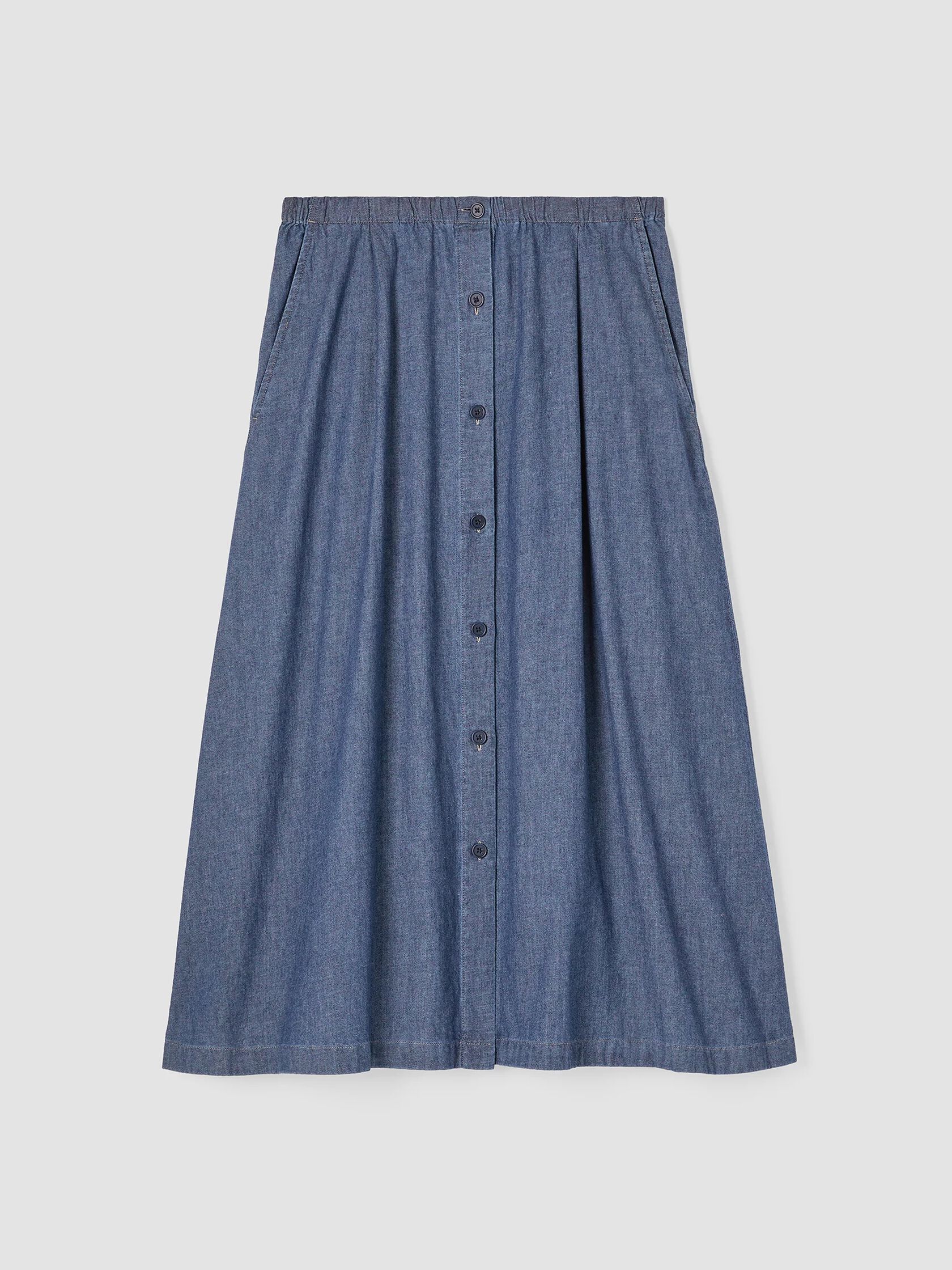 Airy Organic Cotton Twill A-Line Skirt
