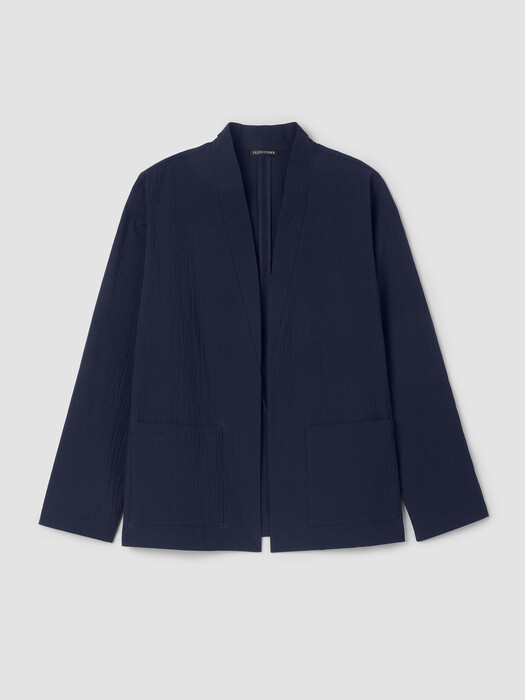 Organic Cotton Pucker High Collar Jacket