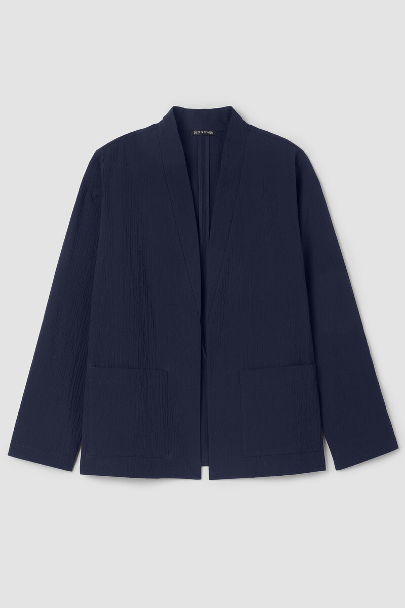 Organic Cotton Pucker High Collar Jacket Organic Cotton Pucker High Collar Jacket