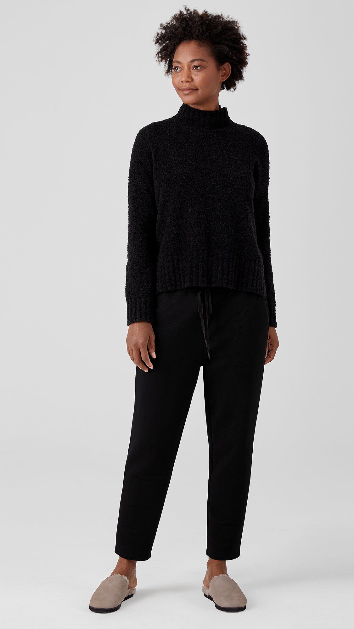 Organic Cotton Knit Twill Slouchy Ankle Pant EILEEN FISHER