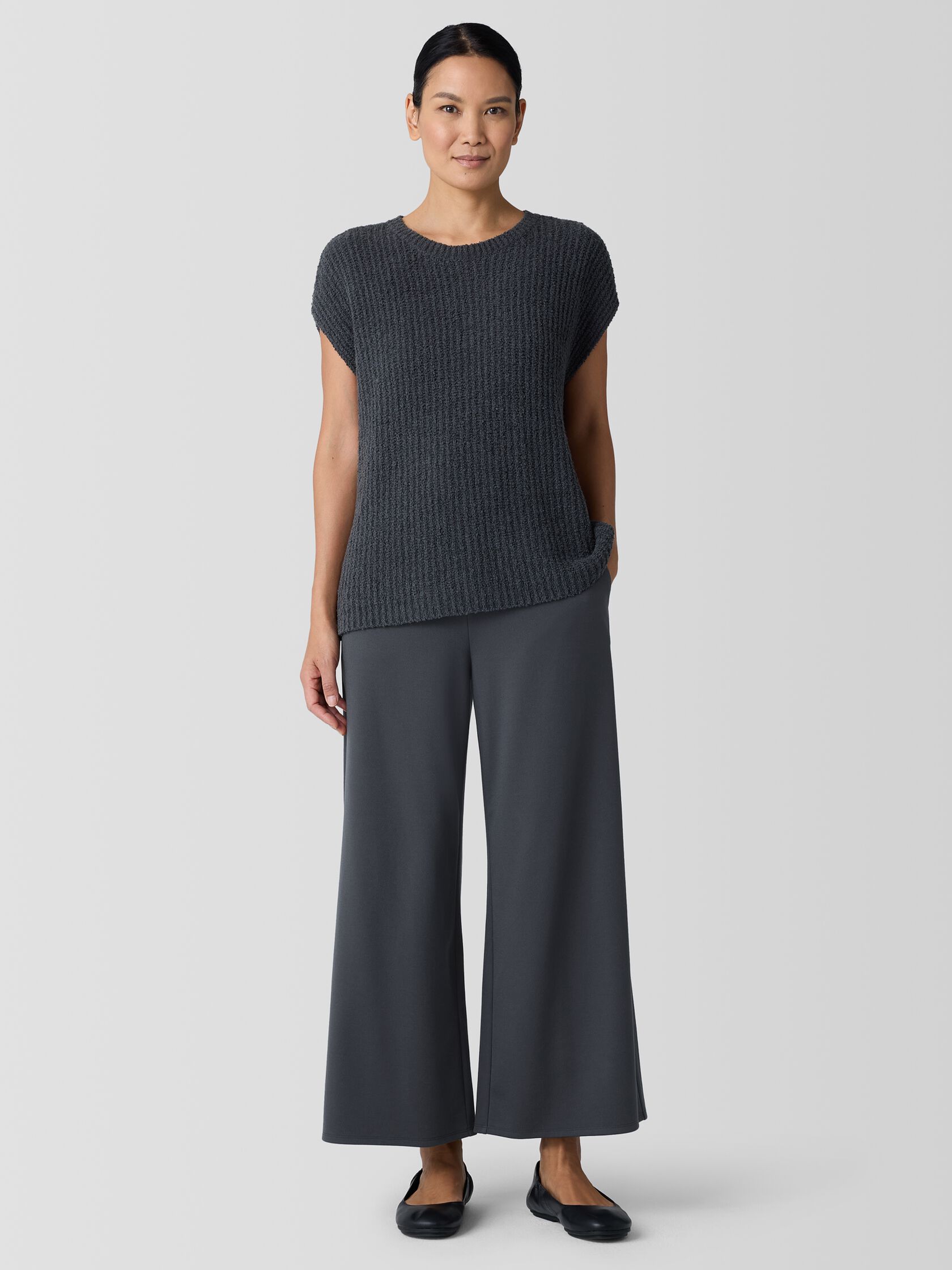 Cotton Fluff Crew Neck Vest