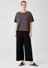 Organic Cotton Slubby Rib Knit Elbow-Sleeve Top