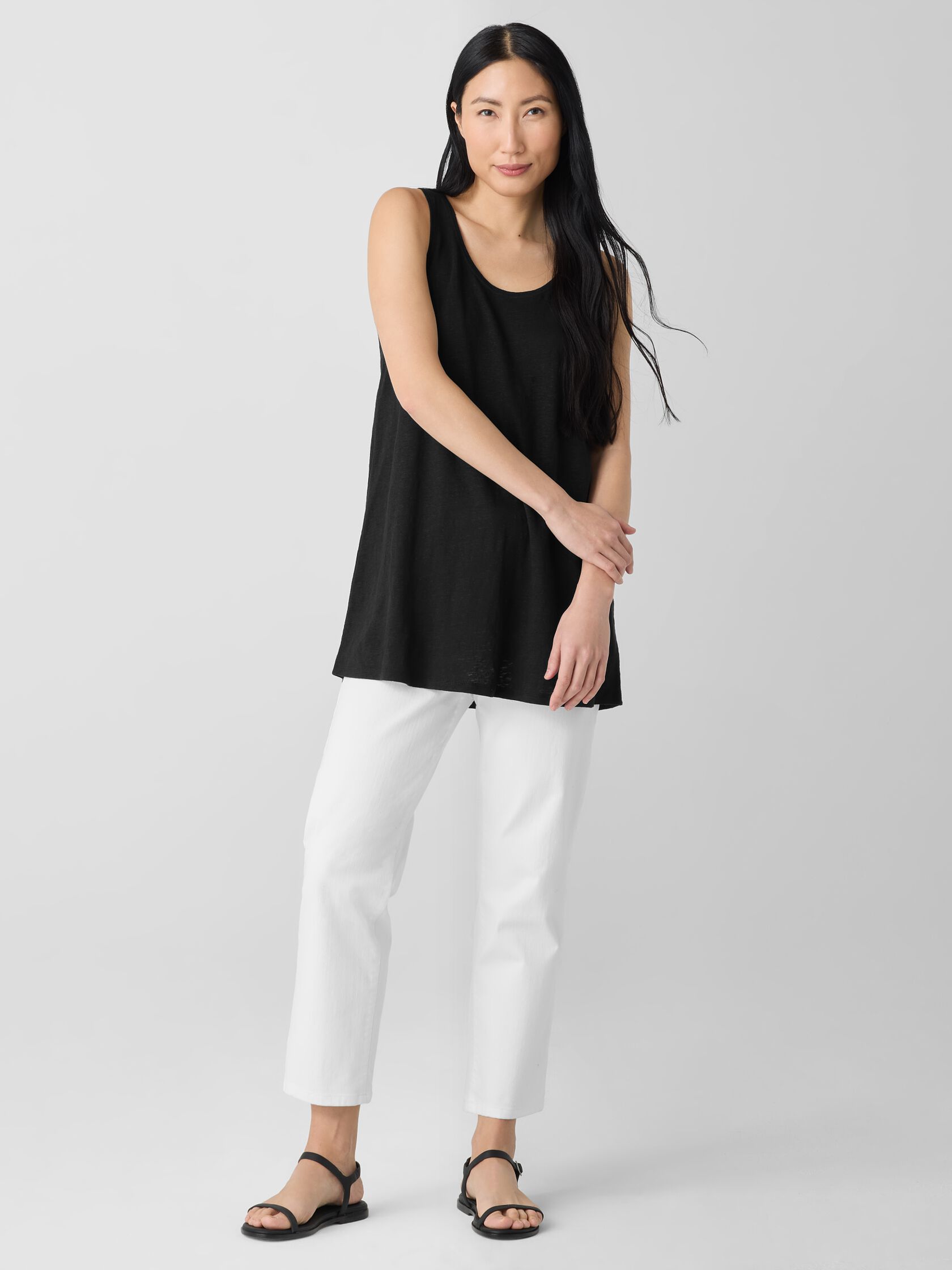 Organic Linen Jersey Long Tank