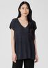 Organic Linen Délavé Rib V-Neck Top