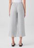 Crinkled Organic Linen Stripe Wide-Leg Pant