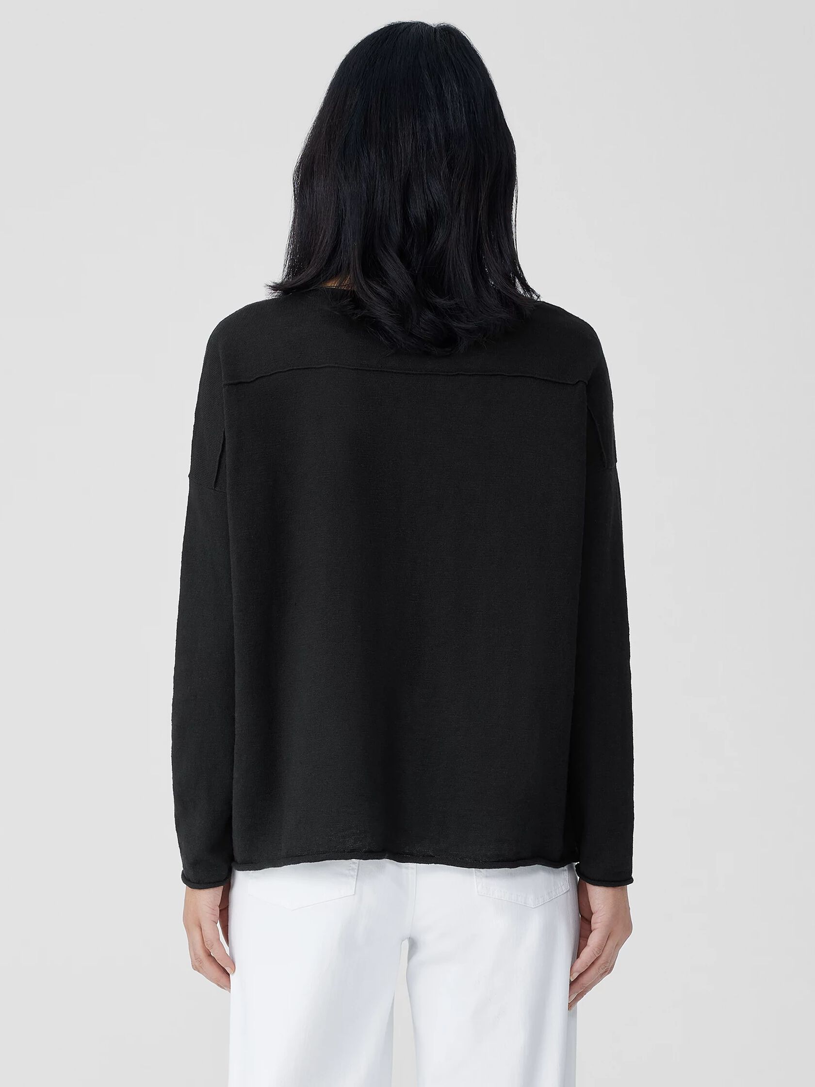 Organic Linen Cotton Slub V-Neck Top