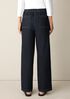 Cotton Indigo Knit Denim Full-Length Straight Pant