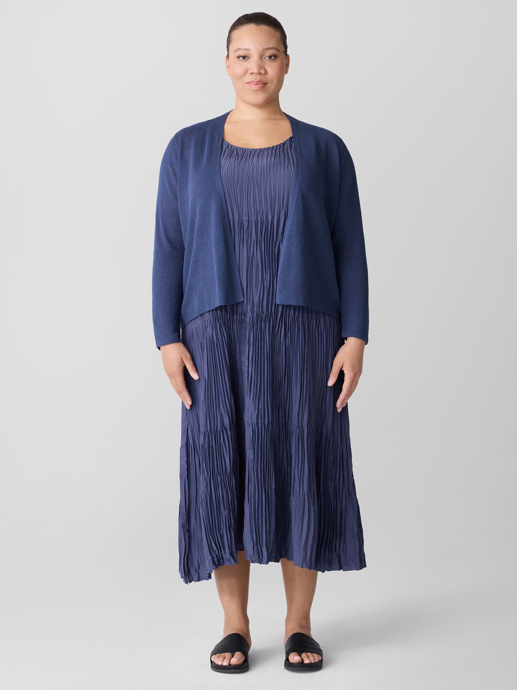 Organic Linen Cotton Cropped Cardigan